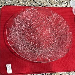 Clear Glass Fern Design Plate